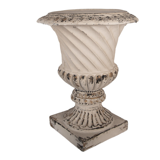 Ghiveci flori ceramica bej maro 44x44x58 cm