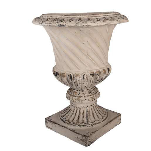 Ghiveci flori ceramica bej maro 44x44x58 cm