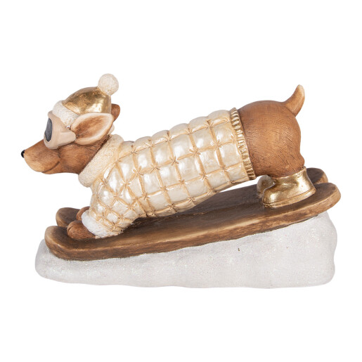 Figurina Catelus Craciun ceramica multicolora 50x23x29 cm