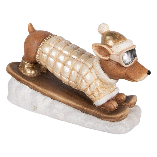 Figurina Catelus Craciun ceramica multicolora 50x23x29 cm