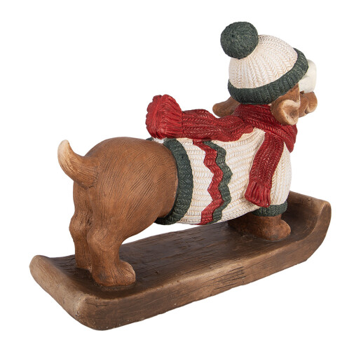 Figurina Catelus Craciun ceramica multicolora  51x17x37 cm