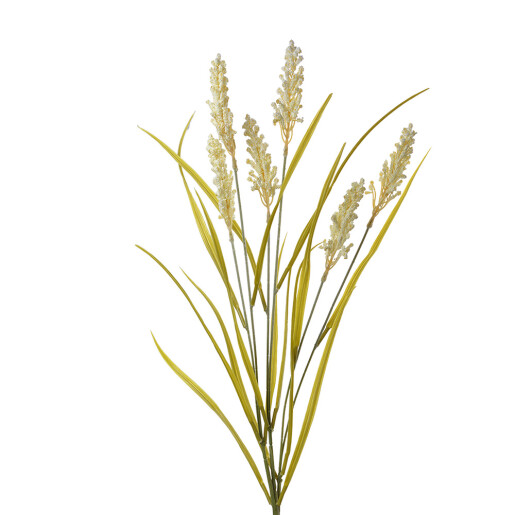 Planta artificiala plastic alb verde 15x5x85 cm