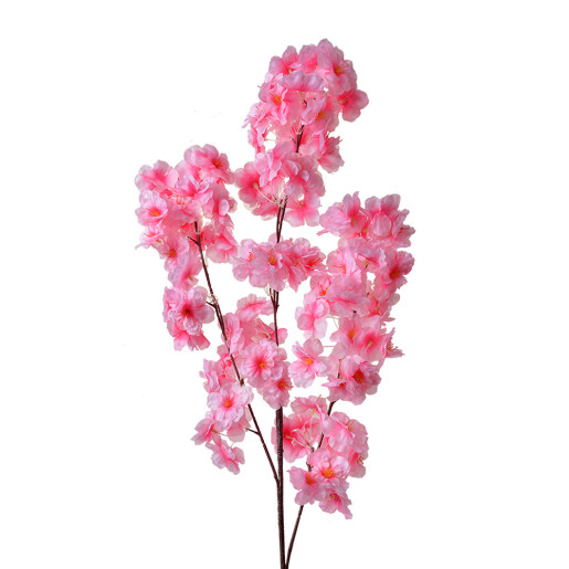 Set 3 crengute flori Piersic artificiale roz intens maro 20x10x106 cm