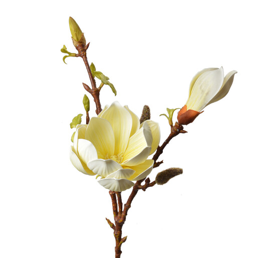 Magnolie artificiala galbena maro 17x11x70 cm