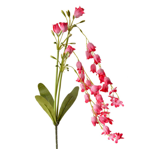 Floare artificiala roz fucsia verde 15x6x80 cm