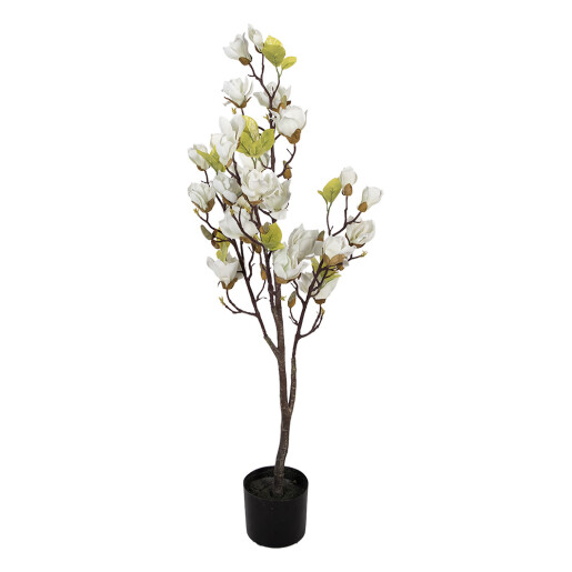 Magnolie alba artificiala in ghiveci 20x15x120 cm