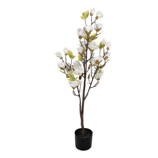 Magnolie alba artificiala in ghiveci 20x15x120 cm