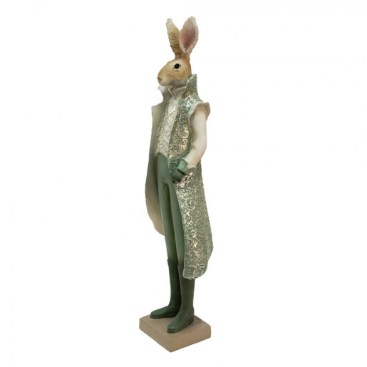 Figurina Iepuras Paste Boy din polirasina verde 18x14x61 cm