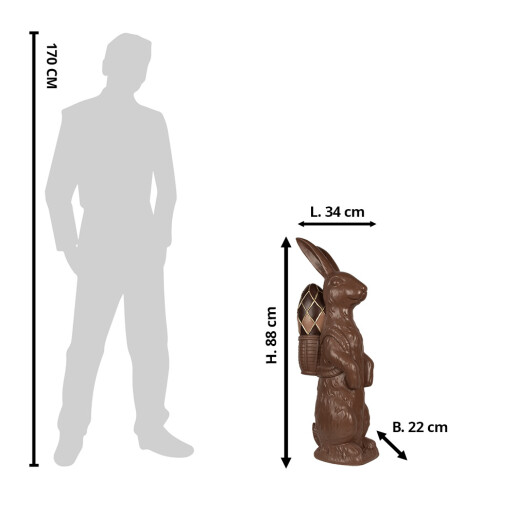 Figurina Iepuras Paste polirasina maro 34x22x88 cm
