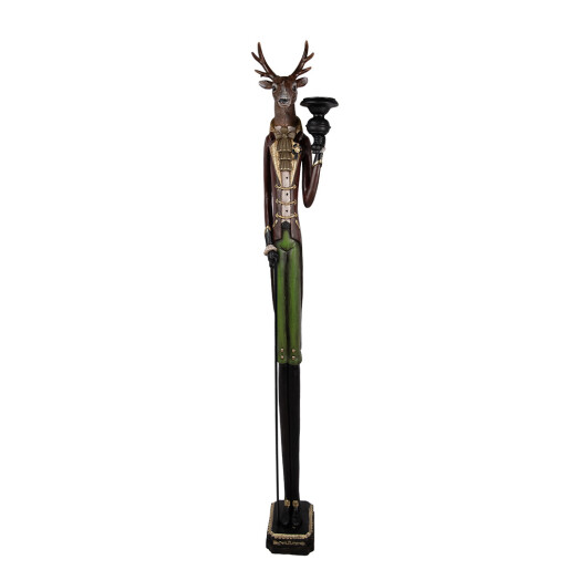Figurina Ren cu sfesnic lumanare polirasina multicolora 26x19x160 cm