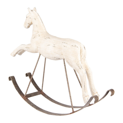Figurina Calut polirasina alba metal maro 61x15x51 cm