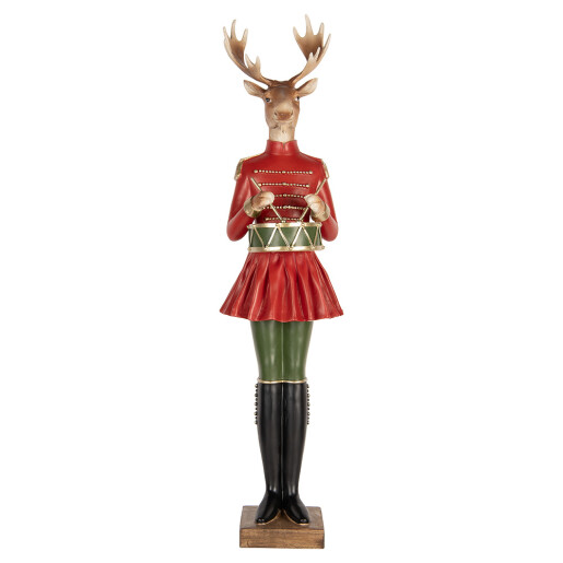 Figurina Ren Craciun polirasina multicolora 23x19x77 cm