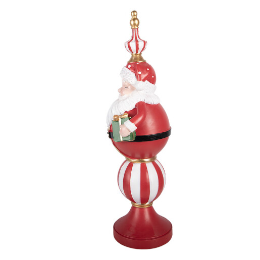 Figurina Mos Craciun polirasina multicolora cu leduri 19x16x57 cm