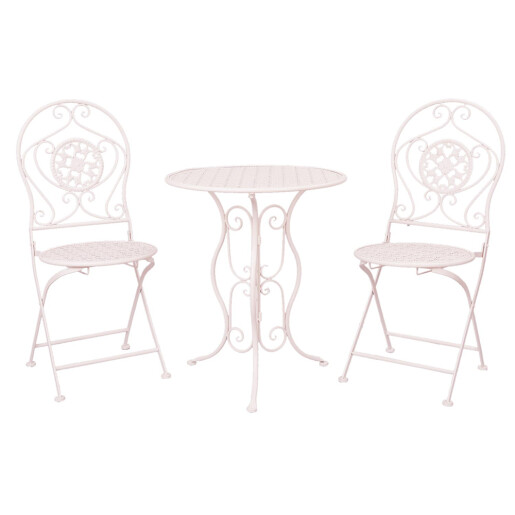 Set mobilier gradina fier alb 60x70 cm, 40x40x92 cm (2)