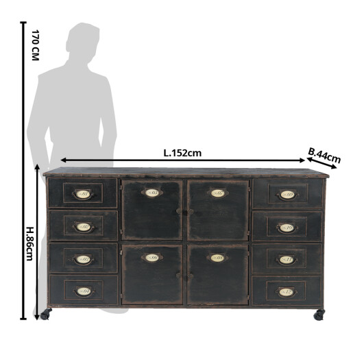 Comoda fier maro 152x44x86 cm