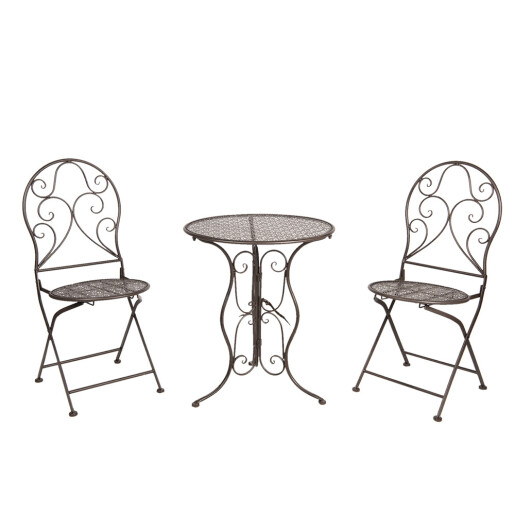 Set mobilier gradina fier maro 60x70 cm, 40x40x92 cm (2)