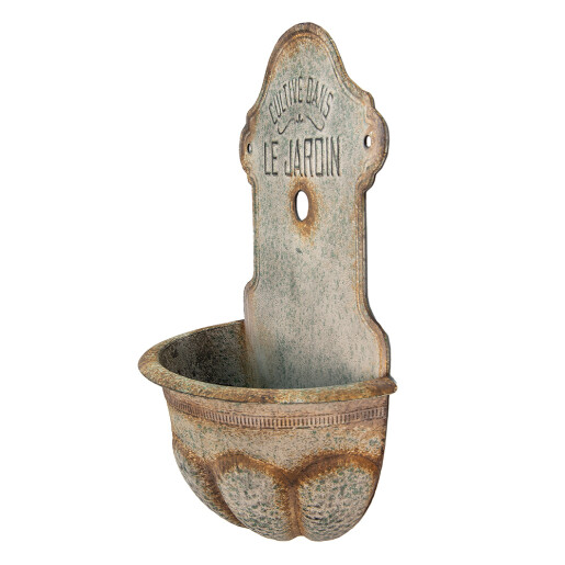 Ghiveci flori metal gri antichizat 46x24x69 cm