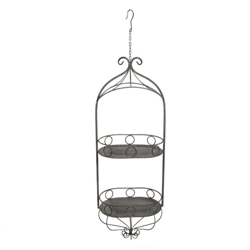 Suport ghivece flori fier gri 33x20x87/107 cm