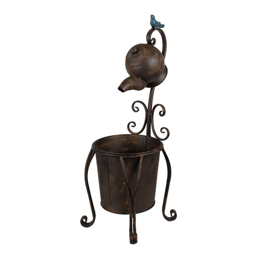 Suport ghivece flori fier maro 24x22x62 cm