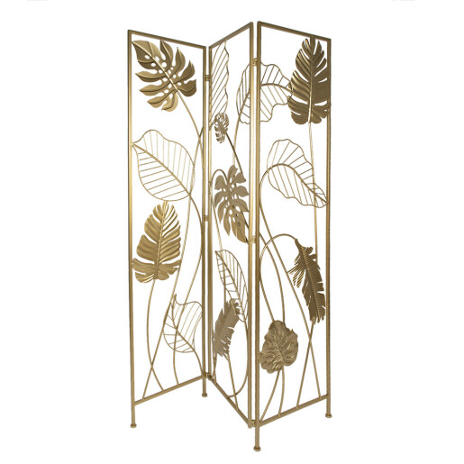 Paravan decorativ fier auriu 124x2x181 cm