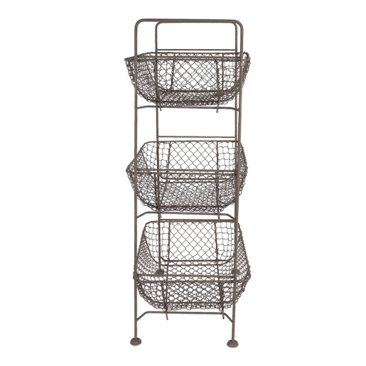 Raft 3 cosuri fier maro 35x26x71 cm