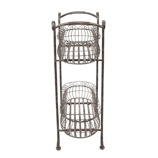 Suport ghivece flori fier maro 69x30x82 cm