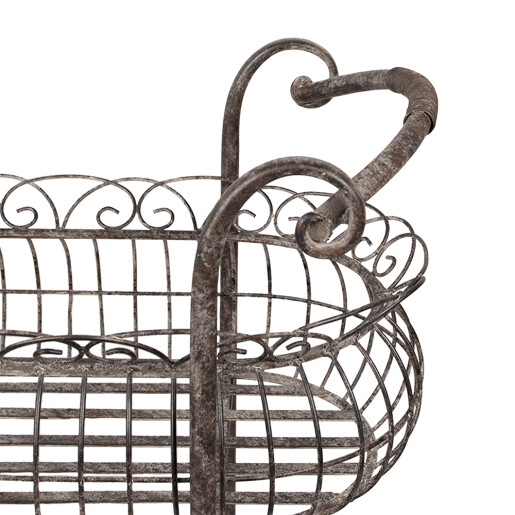 Suport ghivece flori fier maro 69x30x82 cm