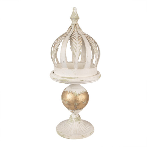 Decoratiune Coroana fier bej auriu vintage 22x53 cm