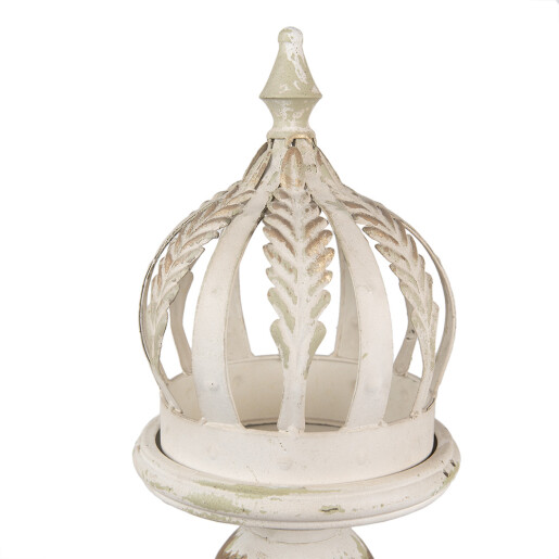 Decoratiune Coroana fier bej auriu vintage 22x53 cm