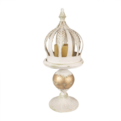 Decoratiune Coroana fier bej auriu vintage 22x53 cm
