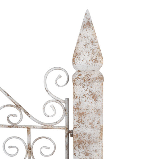 Poarta gradina decorativa fier alb maro 163x40x157 cm