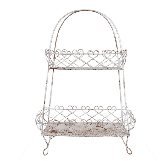Raft 2 cosuri fier alb vintage 47x24x66 cm