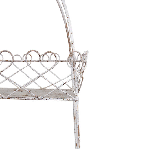 Raft 2 cosuri fier alb vintage 47x24x66 cm