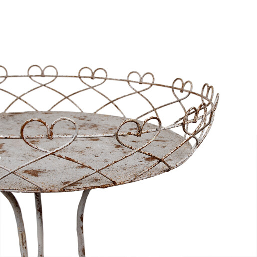 Set 2 suporturi flori fier alb maro 52x84cm, 42x66 cm