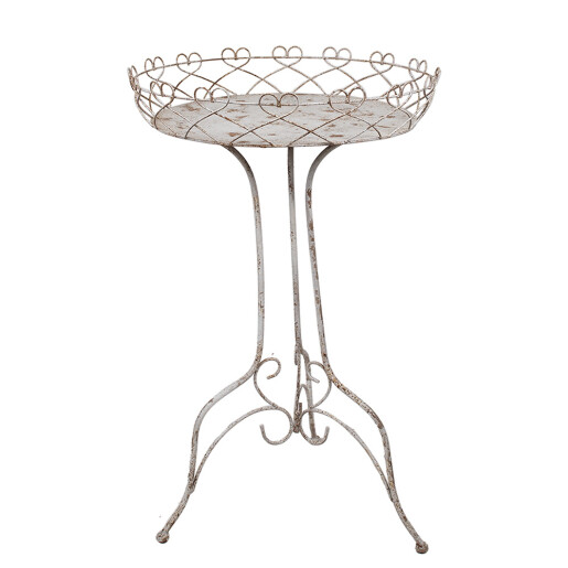 Set 2 suporturi flori fier alb maro 52x84cm, 42x66 cm