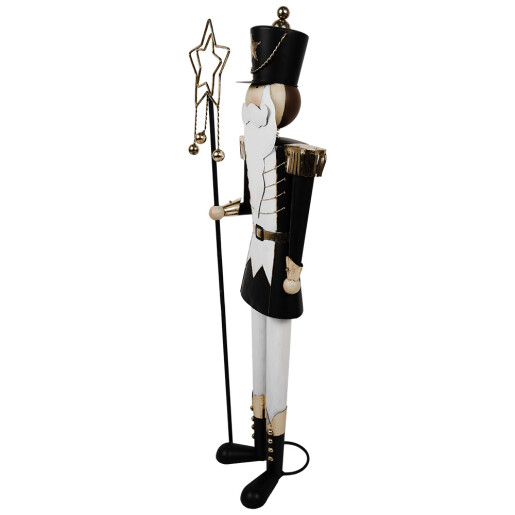 Figurina Spargatorul de Nuci fier alb negru 30x23x103 cm