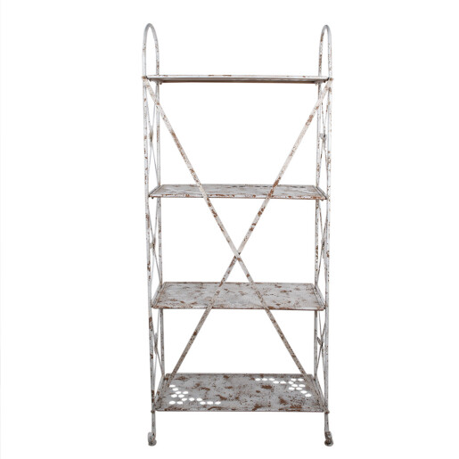 Raft fier alb maro vintage 76x47x177 cm