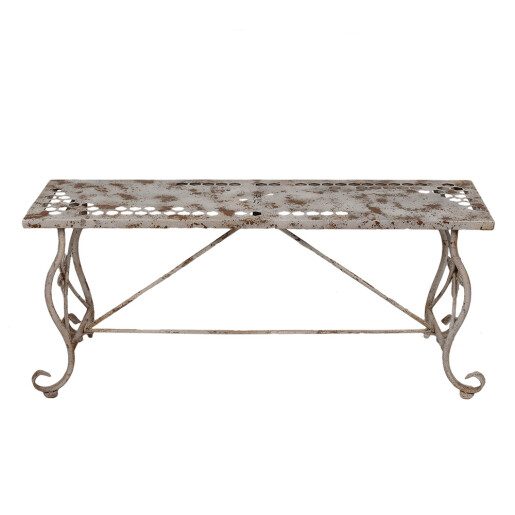 Masuta fier alb maro vintage 105x35x44 cm