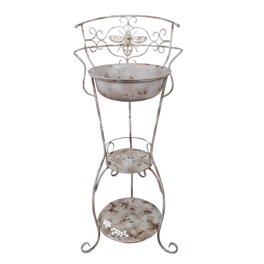 Lavoar decorativ fier alb maro 48x42x108 cm