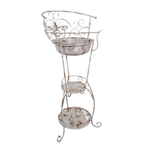 Lavoar decorativ fier alb maro 48x42x108 cm