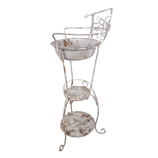Lavoar decorativ fier alb maro 48x42x108 cm