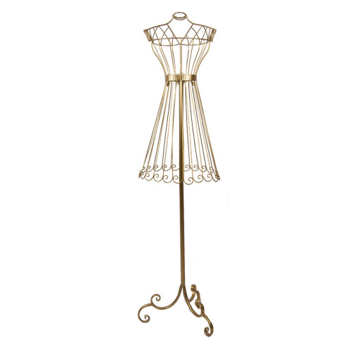 Manechin decorativ metal auriu 42x36x142 cm