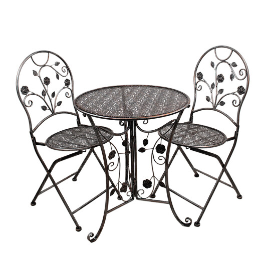 Set mobilier gradina fier maro 60x70 cm, 40x40x94 cm (2)