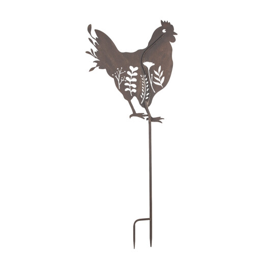 Decoratiune gradina Gaina metal maro 47x2x124 cm