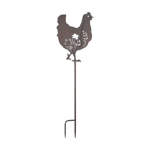Decoratiune gradina Gaina metal maro 32x2x113 cm