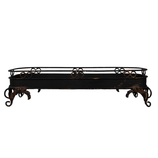 Tava decorativa metal negru 55x20x14 cm