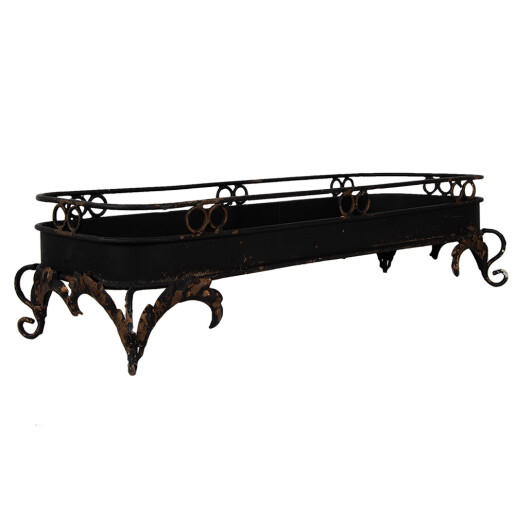 Tava decorativa metal negru 55x20x14 cm