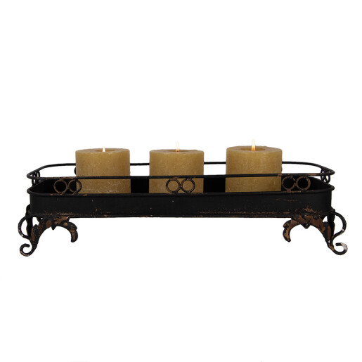 Tava decorativa metal negru 55x20x14 cm
