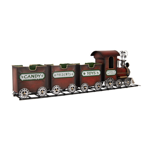 Trenulet decor Craciun metal multicolor 95x19x28 cm