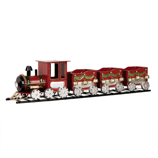 Trenulet Craciun metal multicolor 58x12x14 cm